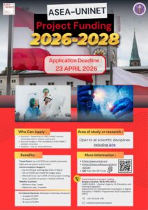 ทุนวิจัย ASEA-UNINET Projects 2026–2028