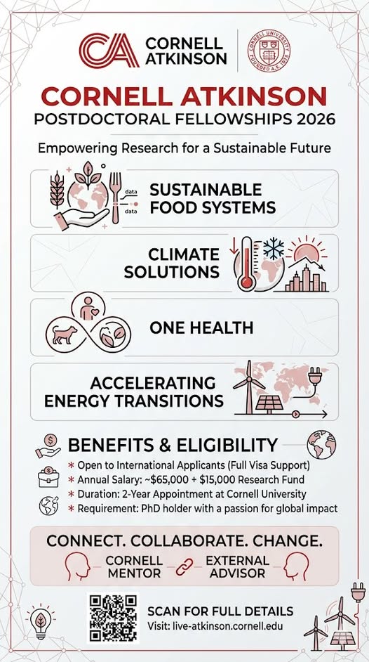 ทุน Postdoc ระดับโลกจาก Cornell University เปิดรับสมัครแล้ว