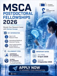 โอกาสทำวิจัยระดับโลกในยุโรป! MSCA Postdoctoral Fellowships 2026 เปิดรับสมัครแล้ว