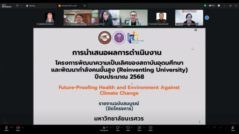 [12 ต.ค.69] มหาวิทยาลัยนเรศวร ภายใต้การดำเนินงานกองการวิจัยและนวัตกรรม นำเสนอผลการดำเนินงานโครงการ Reinventing University ประจำปีงบประมาณ 2568